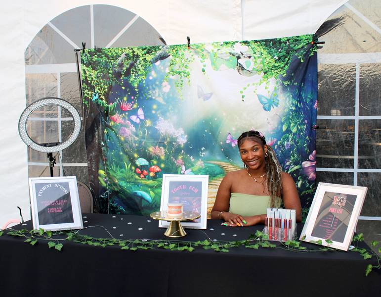A vendor set up outside alerie Mayén's Glam Rock Runway Show.
